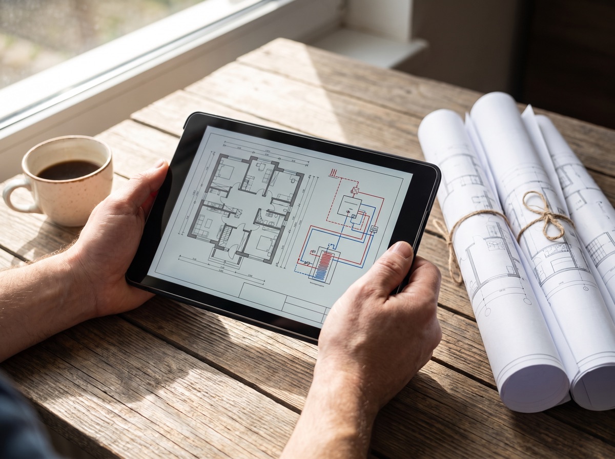 Digitale Planung eines Wärmepumpen-Projekts anhand des Grundrisses